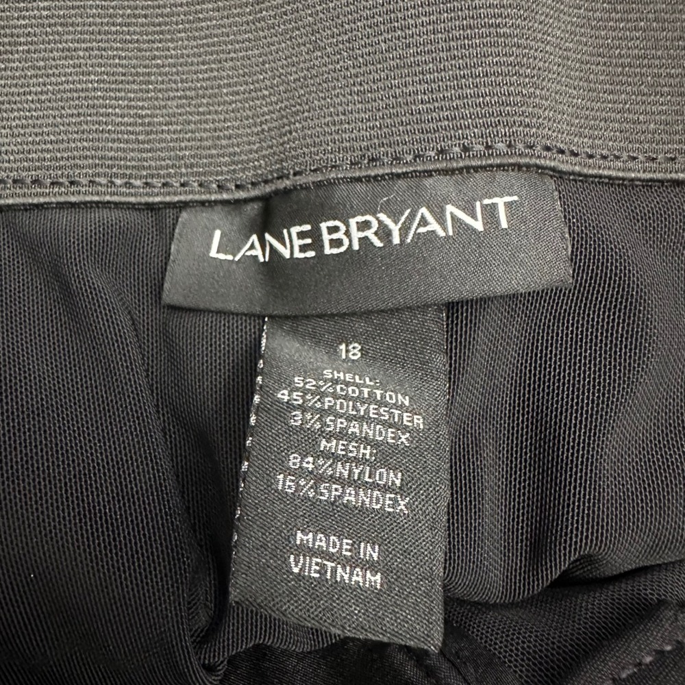 Y2K Lane Bryant Capri Pants Size 18 Black Tailored Button Detail Office Siren - Picture 2 of 8